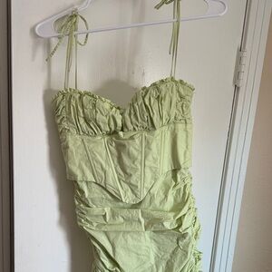 Oh Polly Light Green Mini Dress